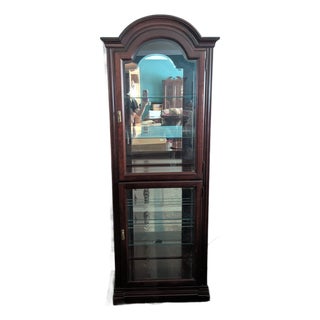 1980s Jasper Cabinet Company Cherry Curio Display Cabinet For Sale