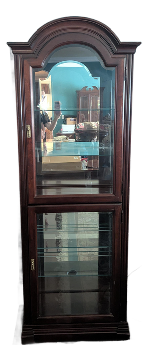 1980s Jasper Cabinet Company Cherry Curio Display Cabinet