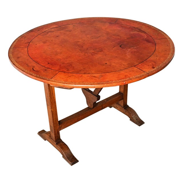 French 19th Century Leather-Top Wine Tasting Table For Sale - Image 10 of 10