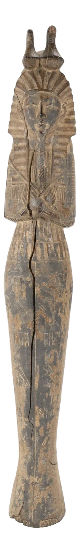 French Egyptian Revival Carved Wood Figure of King Tutankamun