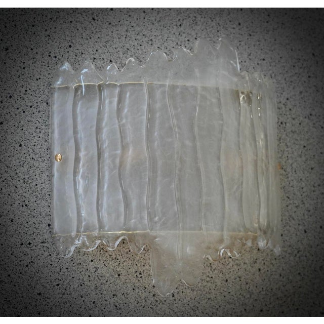 Vintage Art Deco Murano Art Glass Sand Blasted Wall Light, 2000 For Sale - Image 4 of 10