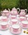Green Pink Porcelain Tea Service for 11 with Medallion from Vieux, Paris, 1900s, Set of 25 For Sale - Image 8 of 14