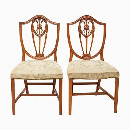 Shield Back Wheatsheaf Design Dining Chairs in the Style of Hepplewhite, Set of 6 For Sale - Image 10 of 10