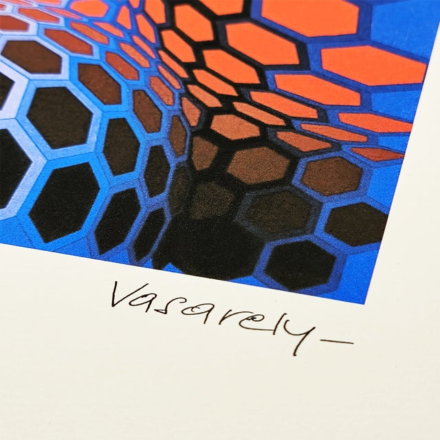 Victor Vasarely 1970s After Victor Vasarely Limited Numbered Edition Lithograph. For Sale - Image 4 of 8