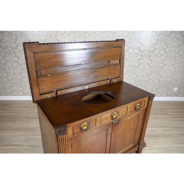 Oak Vanity Commode From the 19th Century in Brown | Chairish