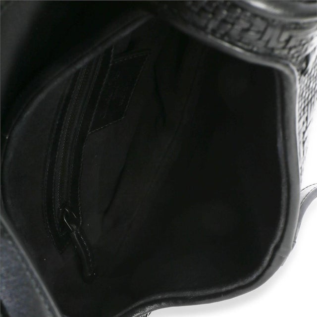 Black Black Ultramatte Woven Calfskin Saddle Bag For Sale - Image 8 of 8