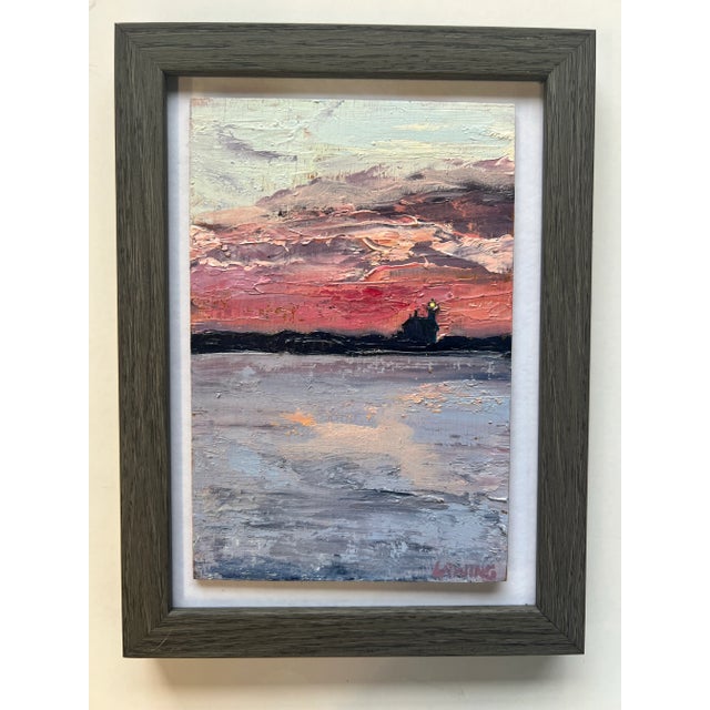 North Light, Pink Sunset, Original Painting by Julia Lawing For Sale - Image 4 of 9