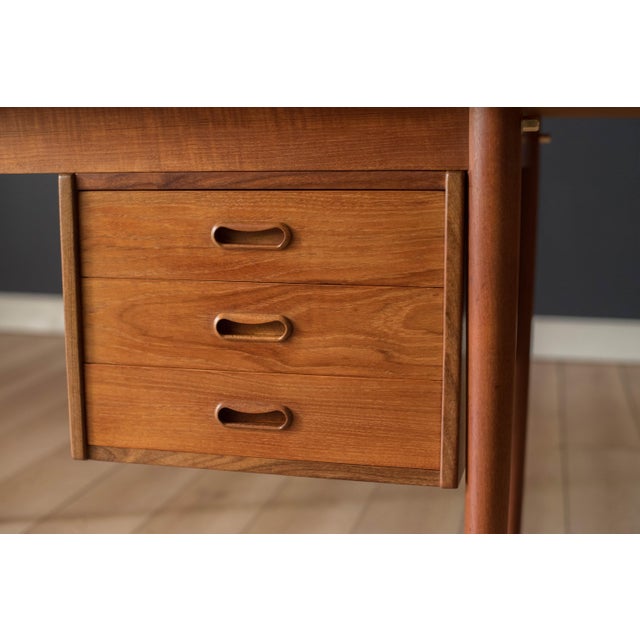 Danish Teak Arne Vodder Drop-Leaf Extendable Sliding Desk For Sale In Monterey, CA - Image 6 of 18