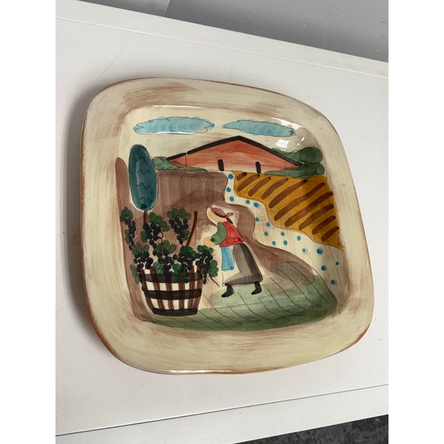 Farmhouse Vietri Toscana Square Platter / Wall Art For Sale - Image 3 of 12