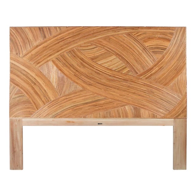 Swirl Rattan Headboard King, Natural For Sale