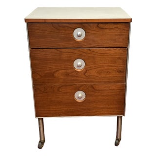 MCM Industrial Nightstand Raymond Loewy Hill Rom With Drawers For Sale