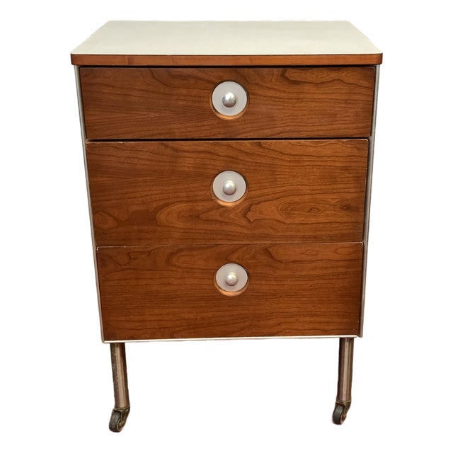 MCM Industrial Nightstand Raymond Loewy Hill Rom With Drawers For Sale