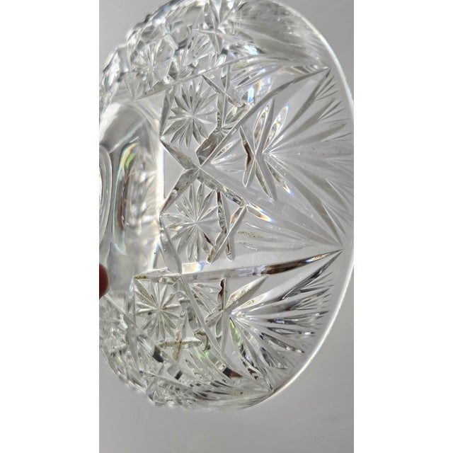 Vintage Cut Lead Crystal Footed Covered Compote For Sale - Image 11 of 16