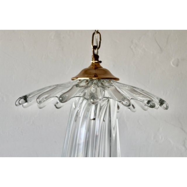 Vintage Ercole Barovier for Murano Style Glass Pendant Light Fixture For Sale - Image 16 of 18