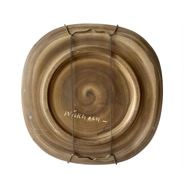 1950s Nancy Wickham Design Technics Modernist Studio Pottery Wall Plate For Sale - Image 4 of 5