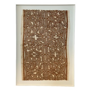 Vintage Mounted Tapa Cloth #1, 1950s For Sale