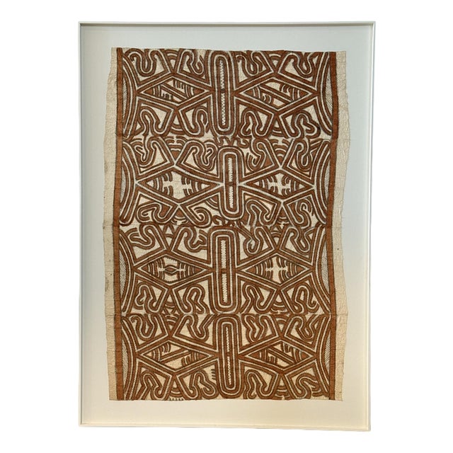 Vintage Mounted Tapa Cloth #1, 1950s For Sale
