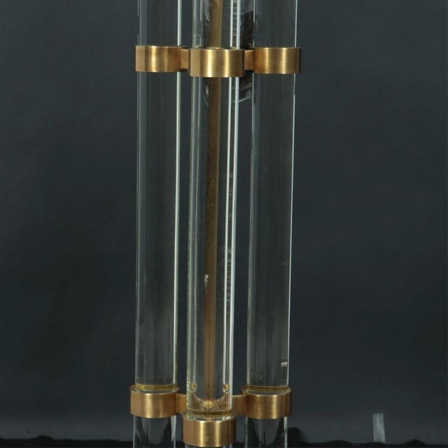 Early 21st Century Modern John-Richard Brass Lucite Lamp For Sale - Image 5 of 8