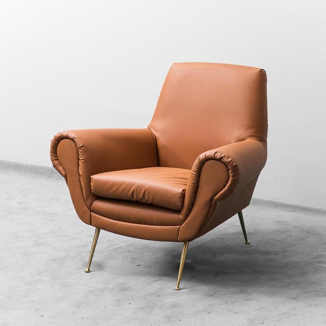 Vintage Eco-Leather Armchair by Gigi Radice for Minotti, 1950s For Sale - Image 13 of 13
