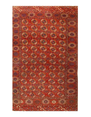 Late 19th Century Antique Russian Tekkeh Rug - 7′1″ × 11′9″