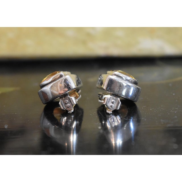 Lori Bonn Sterling Silver Citrine Clip on Earrings, Pair For Sale In Philadelphia - Image 6 of 13