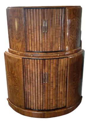 Art Deco Half Moon Bar Cabinet