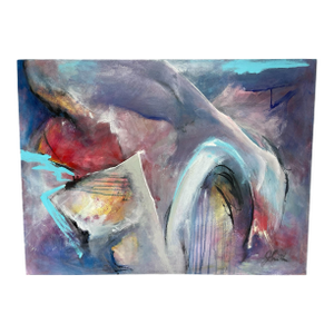 Large Contemporary Abstract Studio Painting on Canvas, 48x36 - Signed