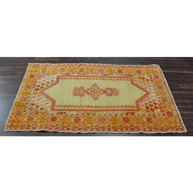 Art Deco Antique Turkish Oushak Prayer Rug, Western Anatolia, Circa 1900 For Sale - Image 3 of 9