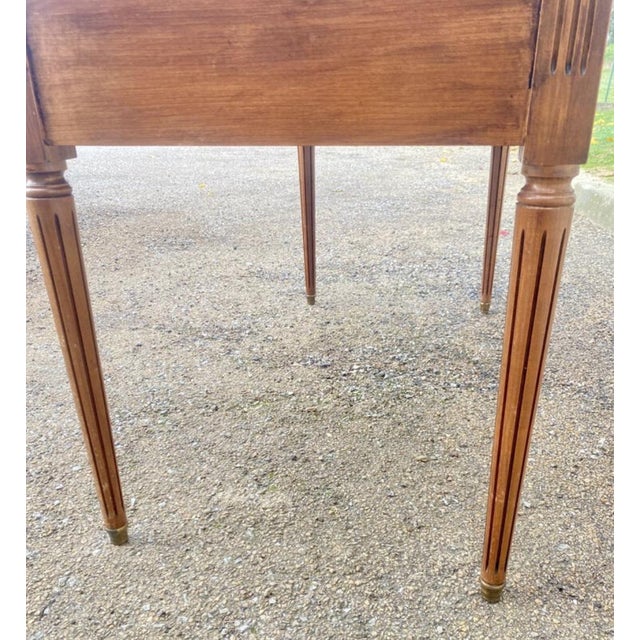 Wood Louis XVI Style Flat Desk with 5 Drawers, 1890s For Sale - Image 7 of 9