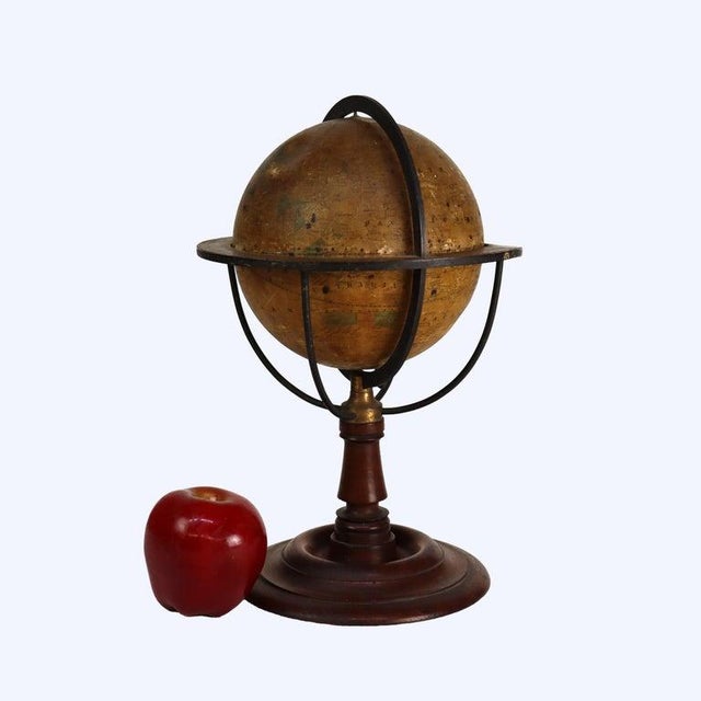 19th Century Wachob & Co. “The Excelsior” Terrestrial World Globe on Walnut & Brass Stand For Sale - Image 9 of 11