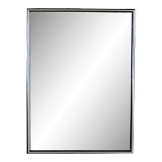Mid to Late 20th Century MCM to Modern Wall Mirror With Silver Anodized Aluminum Rectangular Frame For Sale