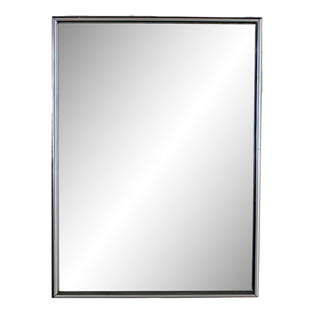 Mid to Late 20th Century MCM to Modern Wall Mirror With Silver Anodized Aluminum Rectangular Frame For Sale
