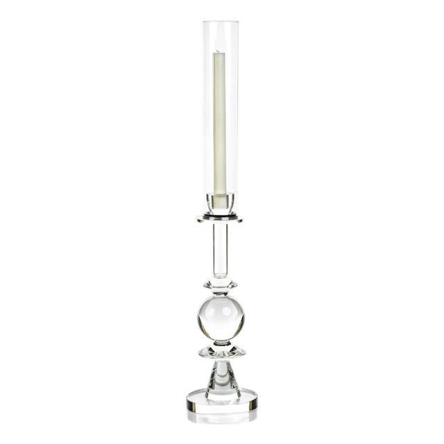 Vadim Crystal Glass Candle Holder, 25.5" For Sale