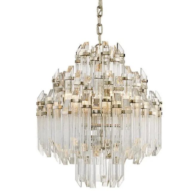Waterfall Chandelier in Nickel by Visual Comfort For Sale In Boston - Image 6 of 6