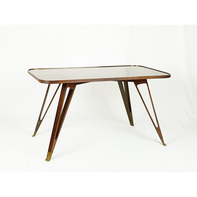 Mid-Century Modern Wood and Brass Coffee Table by Paolo Buffa, Italy, 1950s For Sale - Image 11 of 16