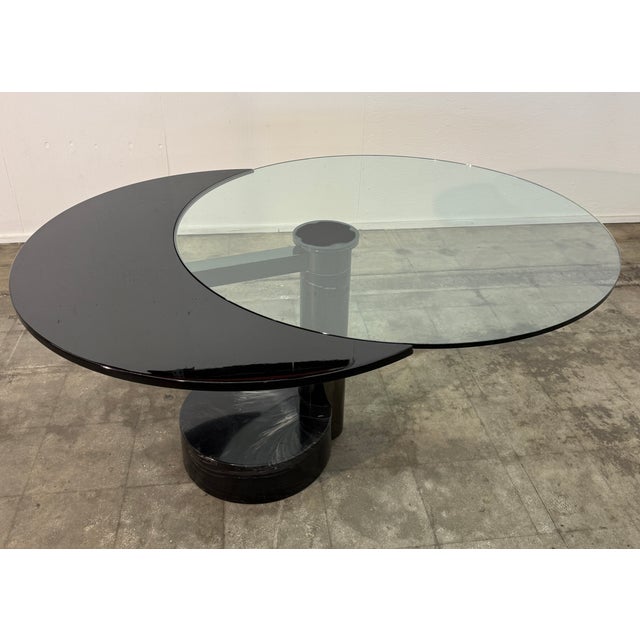 Transparent “Moon” Extendable Dining Table by Mario Mazzer for Zanette For Sale - Image 8 of 15
