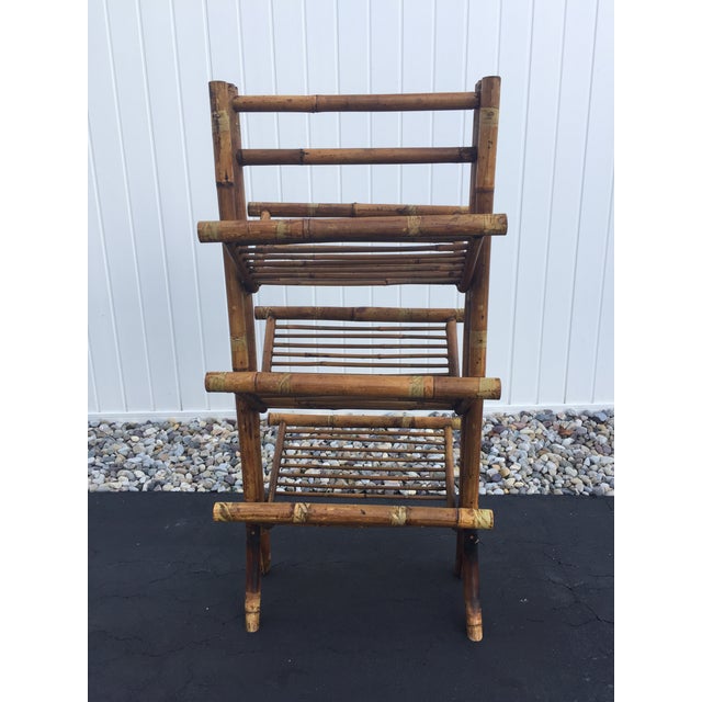 Vintage Bamboo Folding Book Rack Chairish