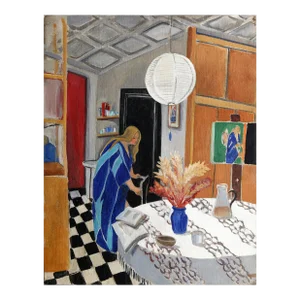 Kitchen Scene, Lillian Delevoryas Oil Painting