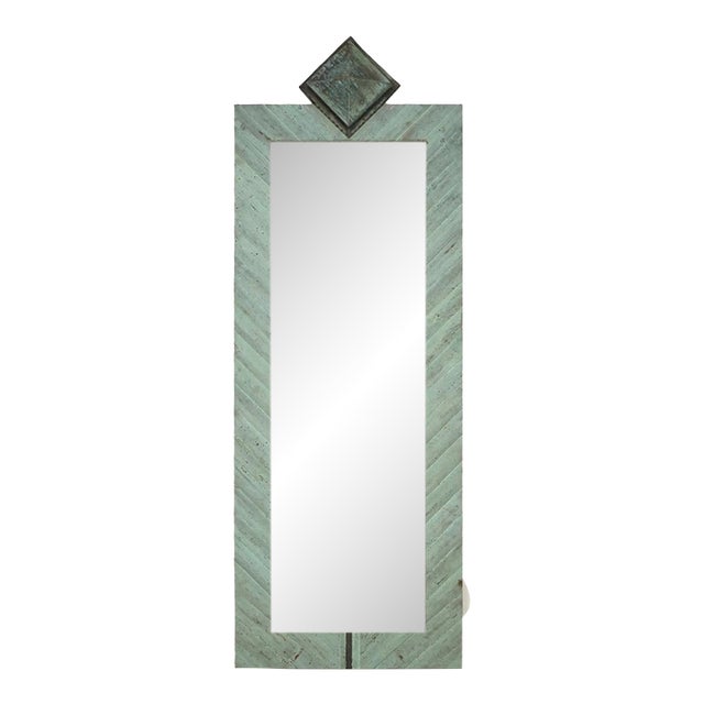 Handcrafted Copper Angle Strip Dressing Mirror 28.625 X 79.5 In. For Sale