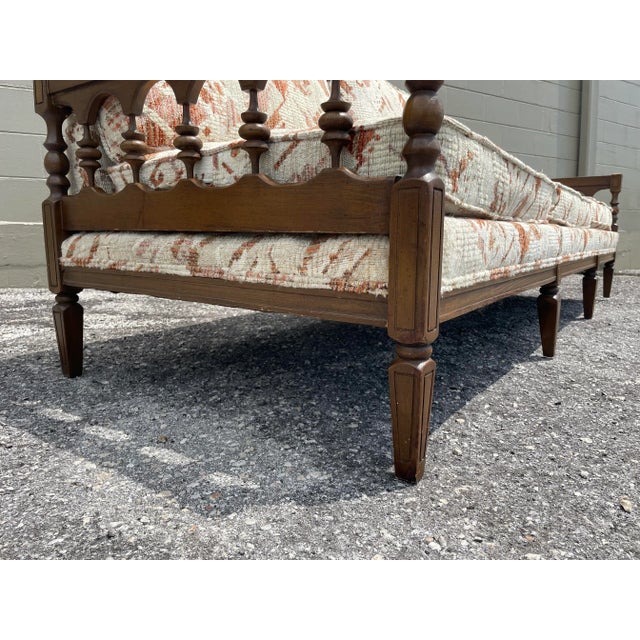 Cream Vintage Mid Century Traditional Sofa For Sale - Image 8 of 12