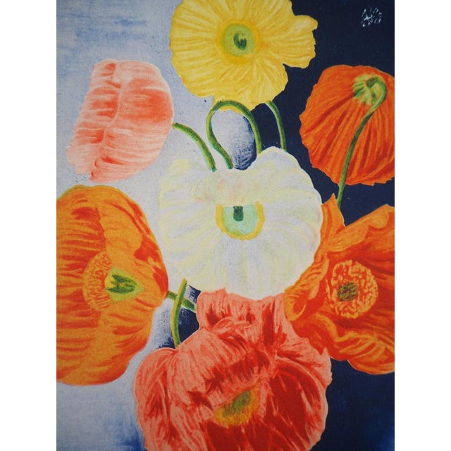 Moïse Kisling, Bouquet of Poppies, Original Lithograph For Sale - Image 4 of 7