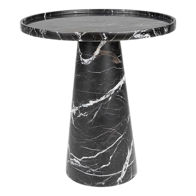 Black Marble Cone Side Table from Kiwano Concept For Sale