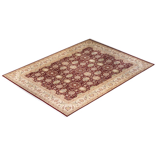 Red Mogul Hand-Knotted Area Rug - Red, 9' 2" x 12' 7" For Sale - Image 8 of 8