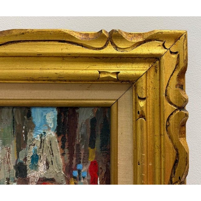 Gold Abstract Lee Colber San Fransisco Street Car Oil Painting, Impasto Techniques For Sale - Image 8 of 10
