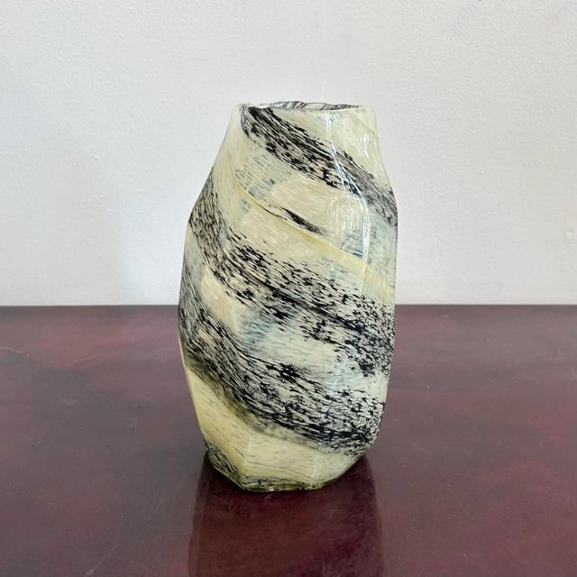 Late 20th Century Vintage Boho Asymmetrical Glass Vase For Sale - Image 5 of 6