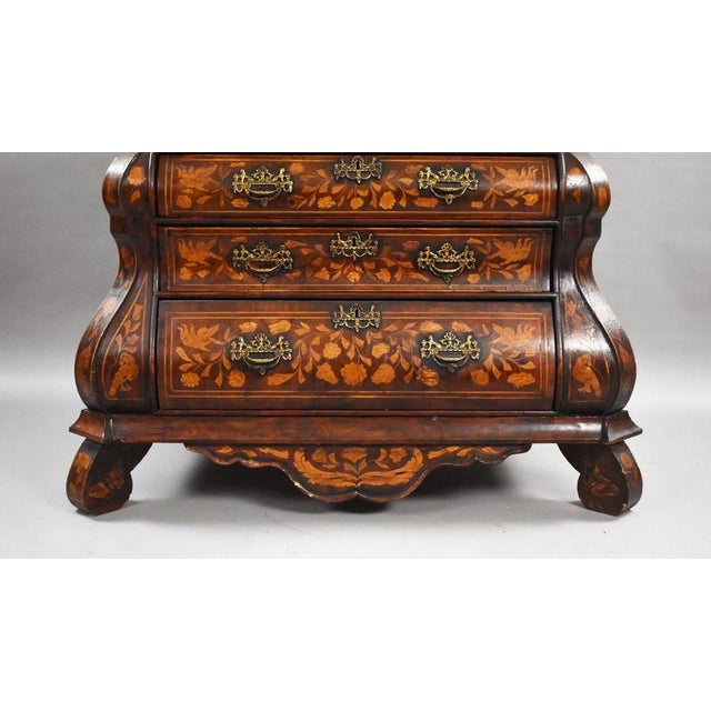 Antique Dutch Marquetry Bureau Bookcase, 1920 For Sale - Image 13 of 14