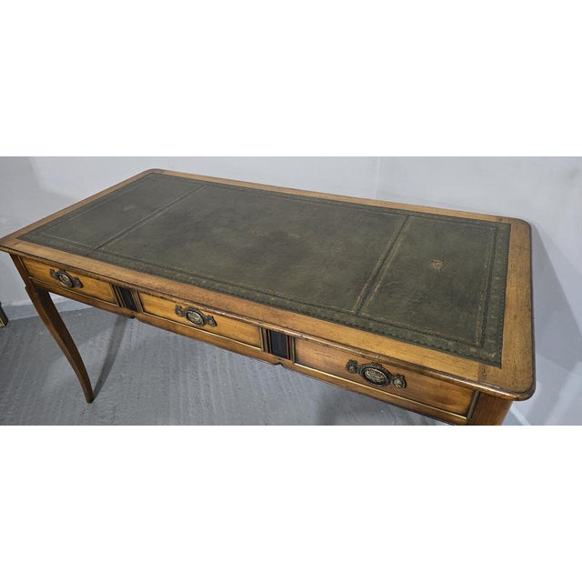 Brown French Oak Partners Library Desk, 1920 For Sale - Image 8 of 13