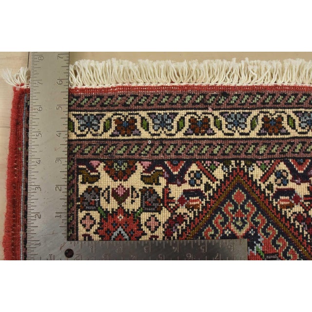 Fine Bidjar Rug 1’5” X 2′ Red Wool Vintage Traditional Hand-Knotted Carpet For Sale In Philadelphia - Image 6 of 6
