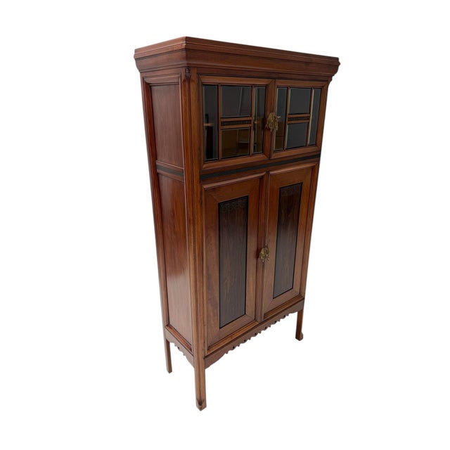 Magnificent and ultra rare arts & crafts cupboard. Design by kees oosschot for j.b. Hillen amsterdam. Striking dutch...