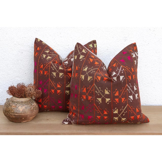 Eternal Garden, Antique Phulkari Pillow Covers, Set For Sale In Los Angeles - Image 6 of 6
